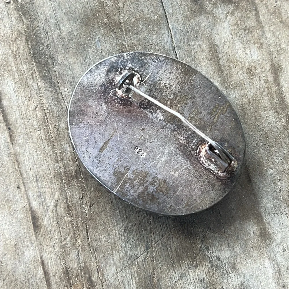 Turquoise Oval Sterling silver pendant - Picture 4 of 5